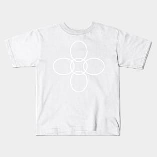 Flower Circle (White Petals on Evergreen) Kids T-Shirt